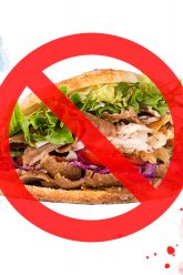 Close up of kebab sandwich