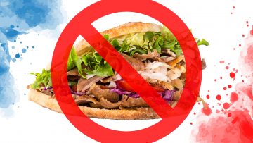 Close up of kebab sandwich