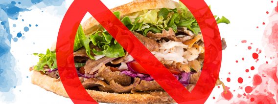 Close up of kebab sandwich
